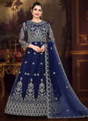 Blue Colour viana vol 5 Designer Heavy Festive Wear Butterfly Net With Embroidery Work Gown With Dupatta Collection Viana 26